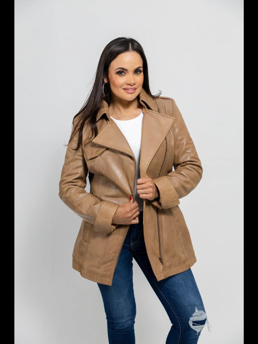 Bryant Breeze Premium Genuine Leather Trench Coat Women